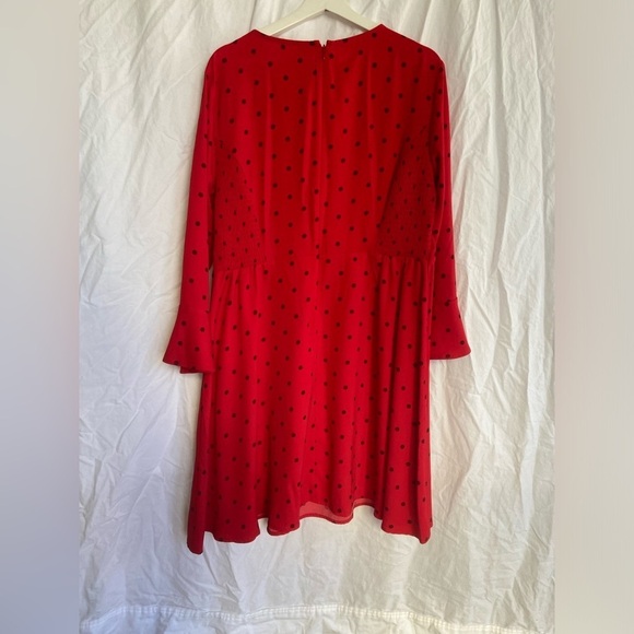 Old Navy Bell Sleeve Dress Polka Dot Red Size Medium Size XL - Picture 12 of 14